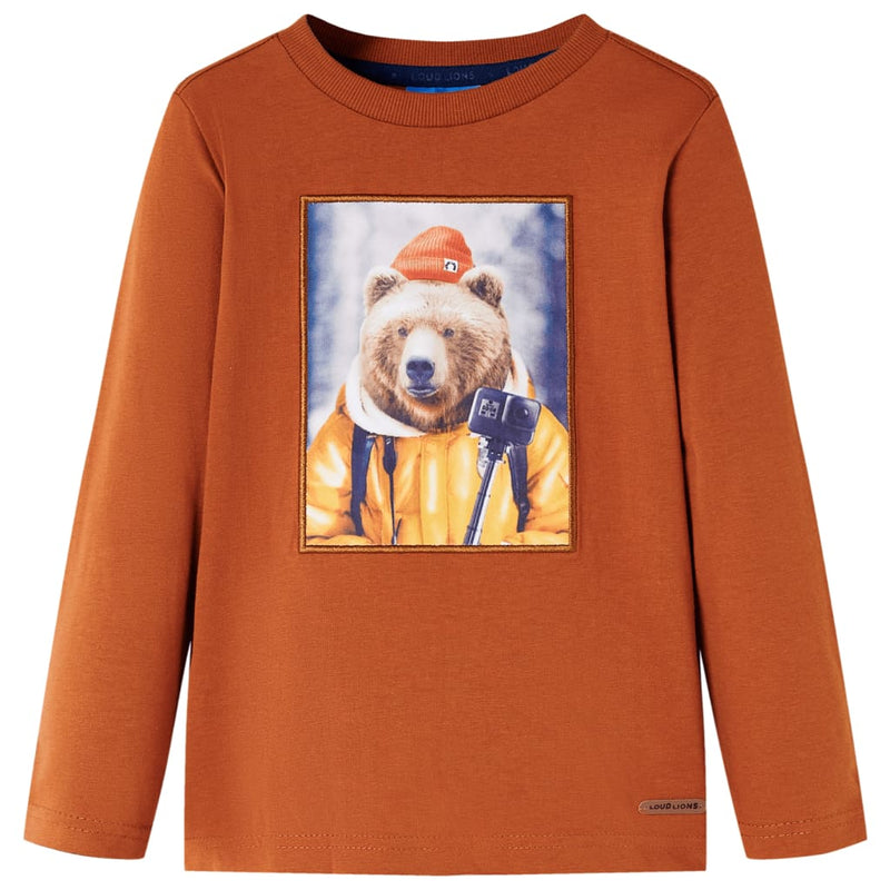Load image into Gallery viewer, VidaXL Kindershirt met lange mouwen 92 oranjebruin
