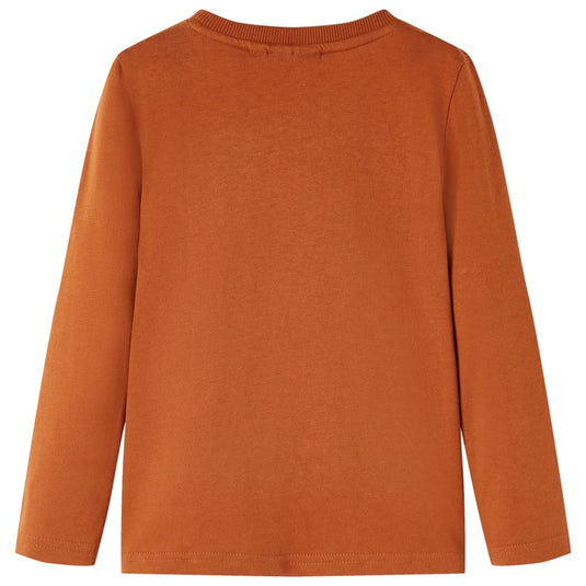 VidaXL Kindershirt met lange mouwen 92 oranjebruin