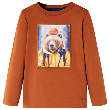 Vidaxl kindershirt met lange mouwen 116 oranjebruin
