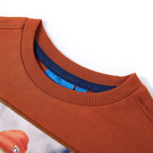 Vidaxl kindershirt met lange mouwen 128 oranjebruin