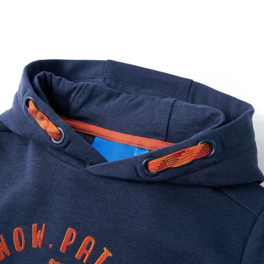 Vidaxl kindertrui met capuchon 92 gemêleerd marineblauw en oranje