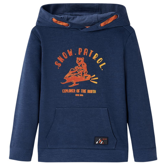 Vidaxl kindertrui met capuchon 104 gemêleerd marineblauw en oranje