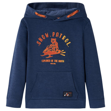 Vidaxl kindertrui met capuchon 140 gemêleerd marineblauw en oranje