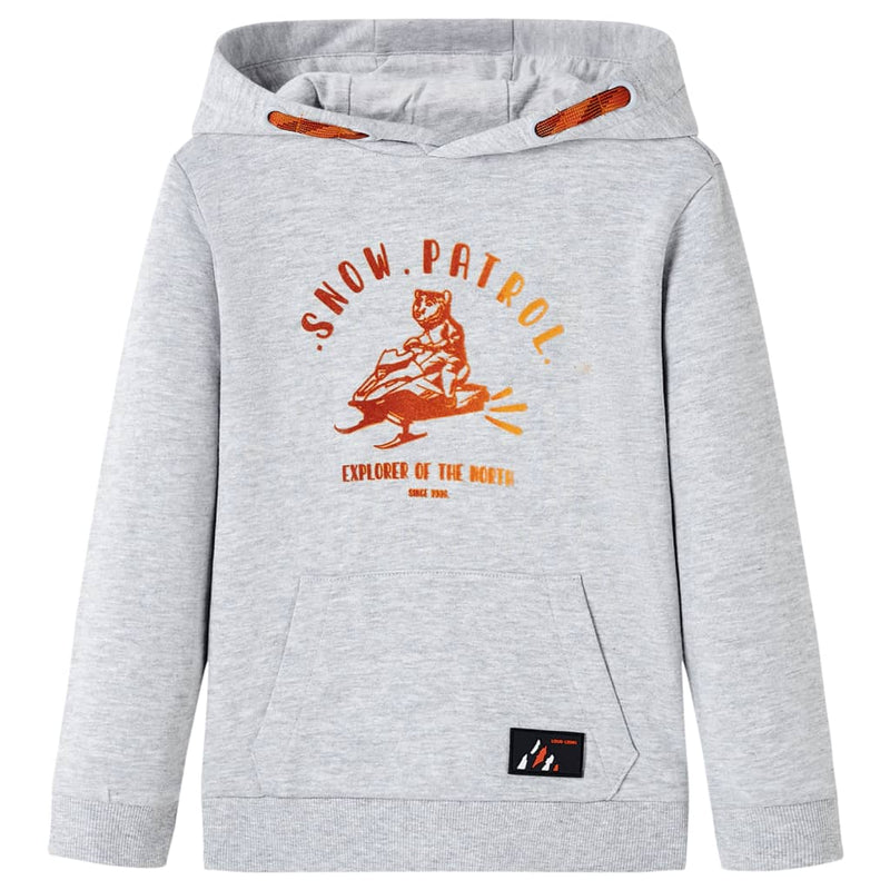 Load image into Gallery viewer, Vidaxl kindertrui met capuchon 92 gemêleerd grijs en oranje
