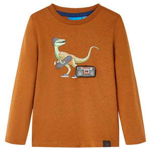 Vidaxl kindershirt met lange mouwen 116 cognackleurig