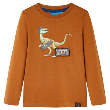 Vidaxl kindershirt met lange mouwen 116 cognackleurig