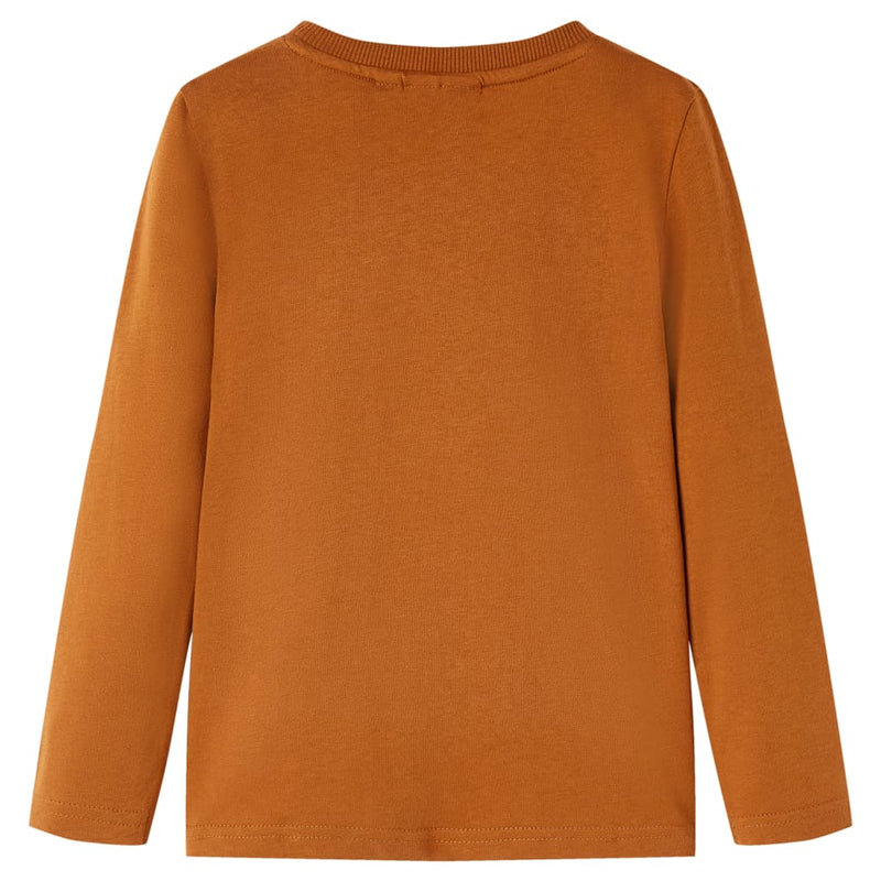 Load image into Gallery viewer, VidaXL Kindershirt met lange mouwen 140 cognackleurig
