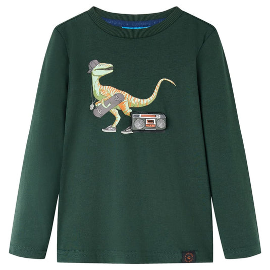 Vidaxl kindershirt met lange mouwen 116 donkergroen