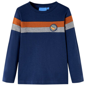 VidaXL Kindershirt met lange mouwen 128 marineblauw