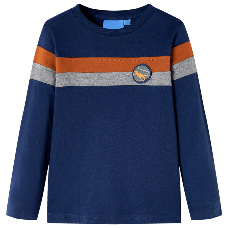 Load image into Gallery viewer, VidaXL Kindershirt met lange mouwen 128 marineblauw
