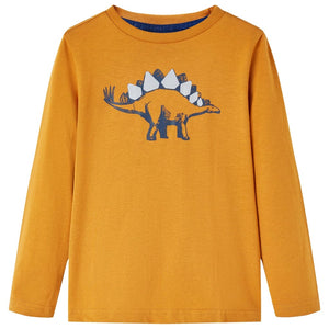 Vidaxl kindershirt met lange mouwen 104 donkerokerkleurig
