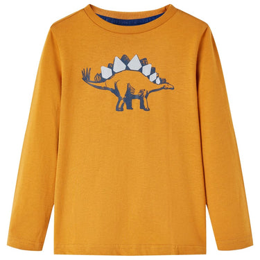 Vidaxl kindershirt met lange mouwen 128 donkerokerkleurig