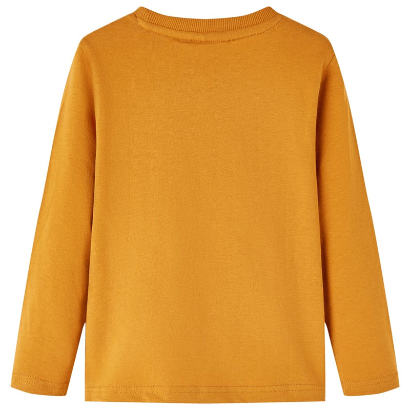 Load image into Gallery viewer, Vidaxl kindershirt met lange mouwen 128 donkerokerkleurig
