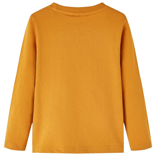 VidaXL Kindershirt met lange mouwen 140 donkerokerkleurig