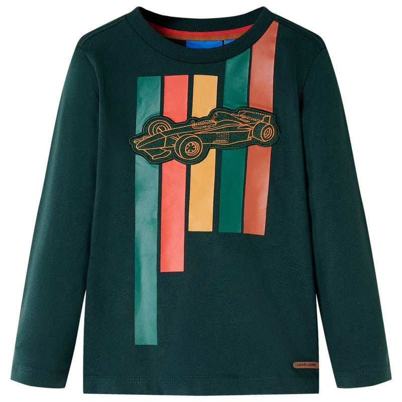 Afbeelding laden in galerijviewer, Vidaxl kindershirt met lange mouwen 116 donkergroen

