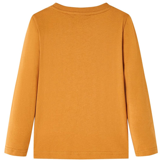 Vidaxl kindershirt met lange mouwen 116 donkerokerkleurig