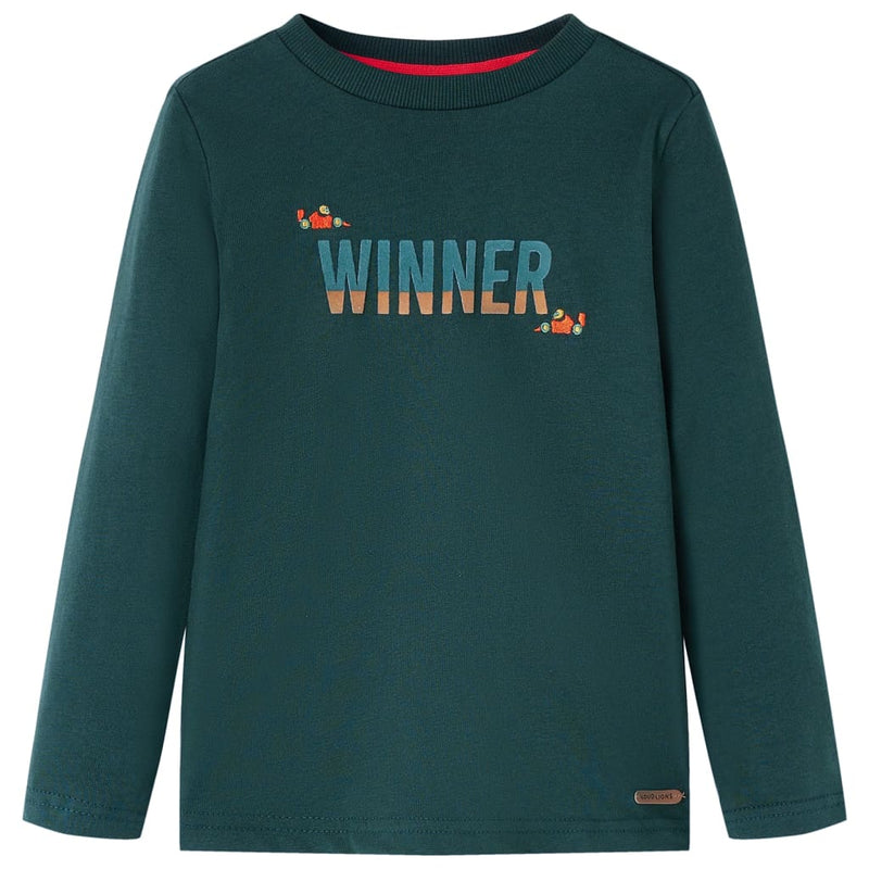 Load image into Gallery viewer, Vidaxl kindershirt met lange mouwen 104 donkergroen
