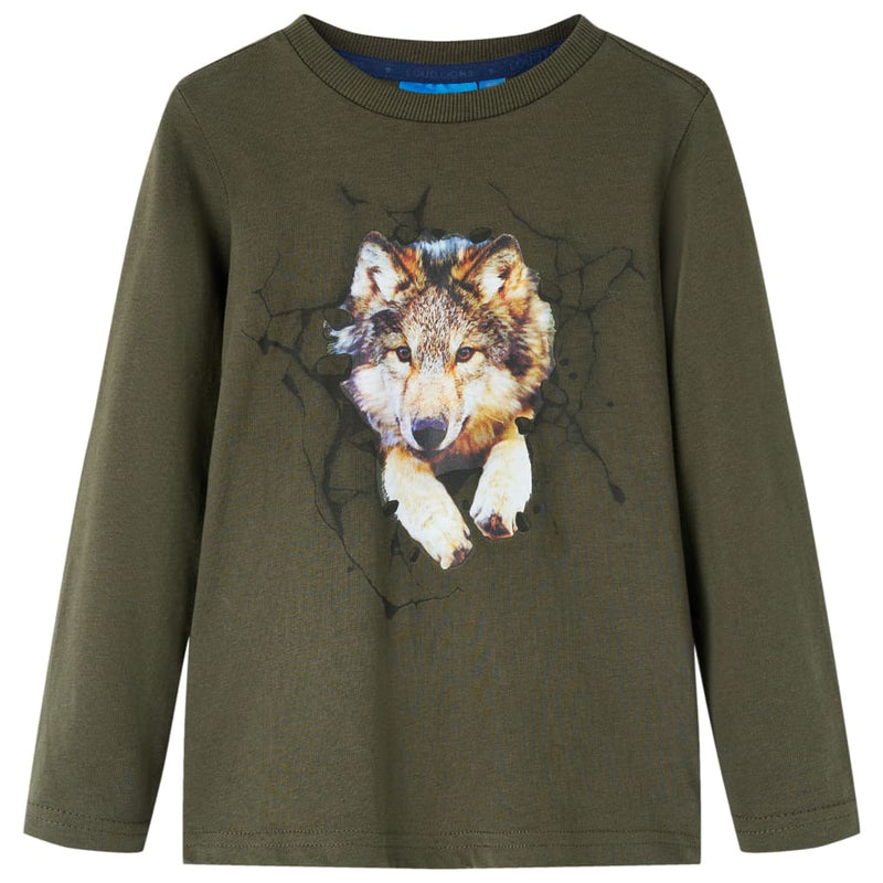 Chargez l'image dans la visionneuse de la galerie, VidaXL Kindershirt met lange mouwen 104 kakikleurig
