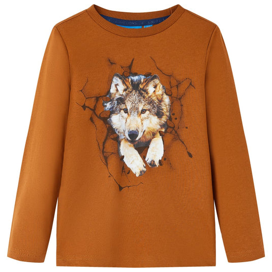 VidaXL Kindershirt met lange mouwen 104 cognackleurig