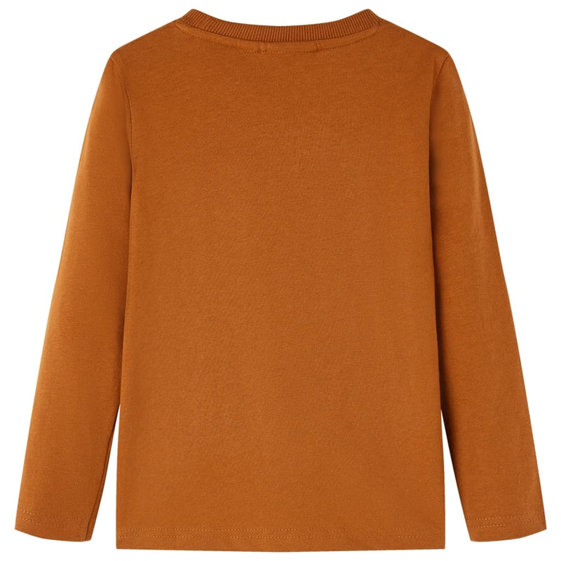 Load image into Gallery viewer, VidaXL Kindershirt met lange mouwen 104 cognackleurig
