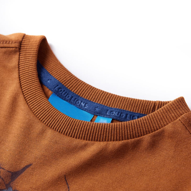 Load image into Gallery viewer, VidaXL Kindershirt met lange mouwen 104 cognackleurig
