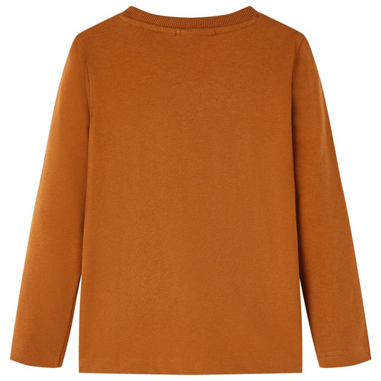 VidaXL Kindershirt met lange mouwen 116 cognackleurig