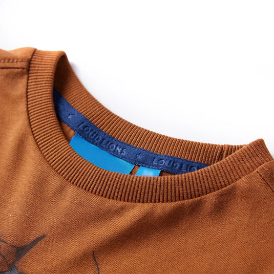 VidaXL Kindershirt met lange mouwen 116 cognackleurig