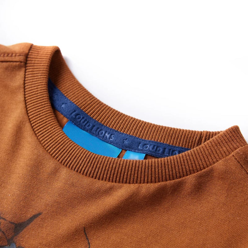 Load image into Gallery viewer, VidaXL Kindershirt met lange mouwen 116 cognackleurig
