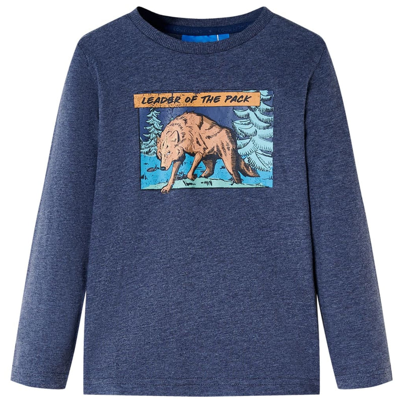 Load image into Gallery viewer, VidaXL Kindershirt met lange mouwen 92 gemêleerd donkerblauw
