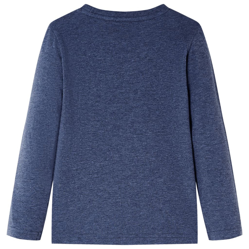 Load image into Gallery viewer, VidaXL Kindershirt met lange mouwen 92 gemêleerd donkerblauw
