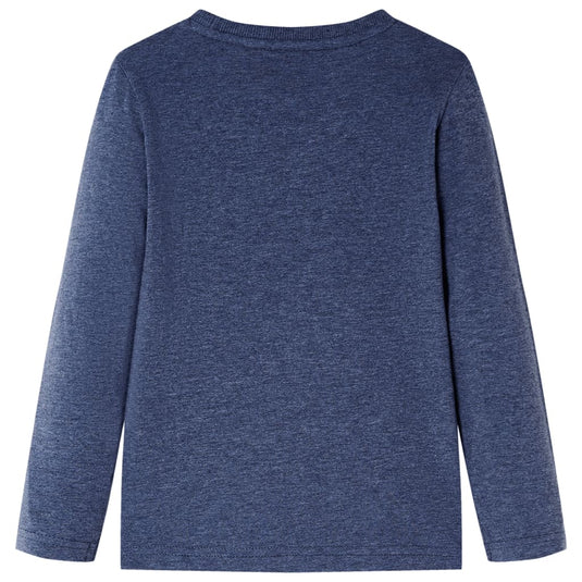 VidaXL Kindershirt met lange mouwen 92 gemêleerd donkerblauw