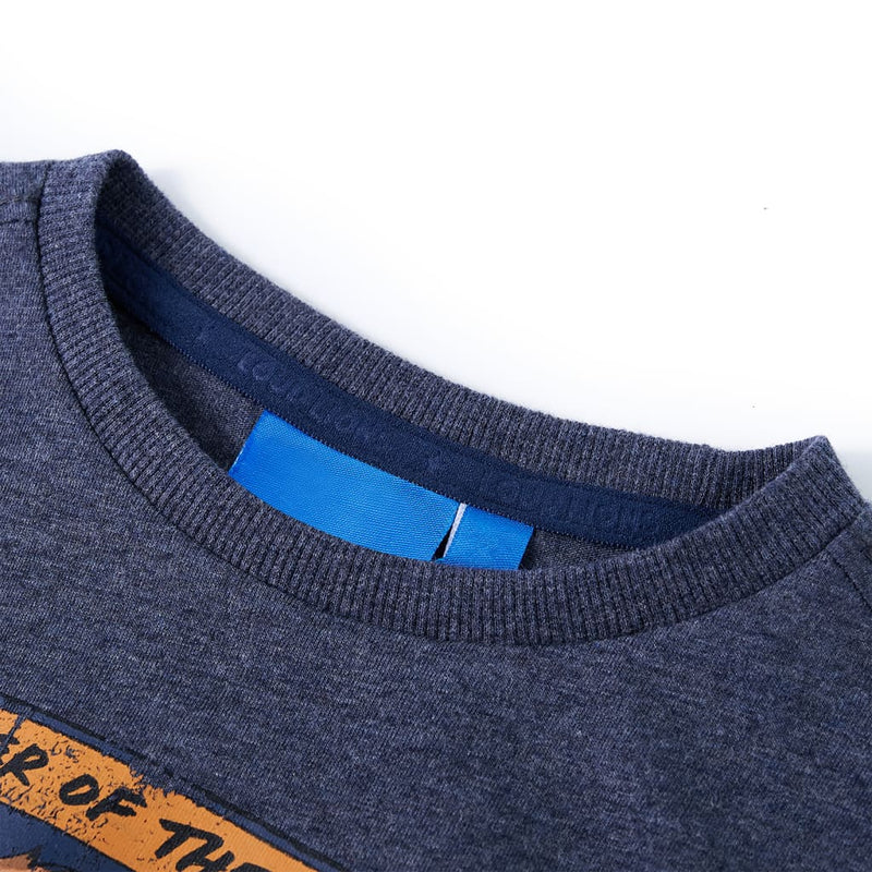 Load image into Gallery viewer, VidaXL Kindershirt met lange mouwen 92 gemêleerd donkerblauw
