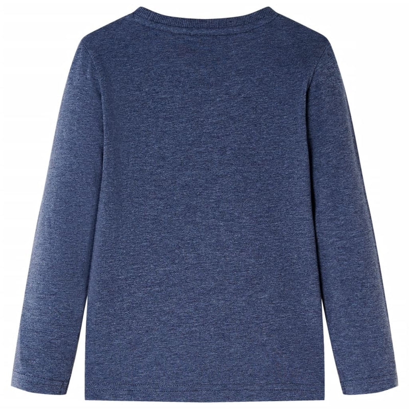 Load image into Gallery viewer, VidaXL Kindershirt met lange mouwen 140 gemêleerd donkerblauw
