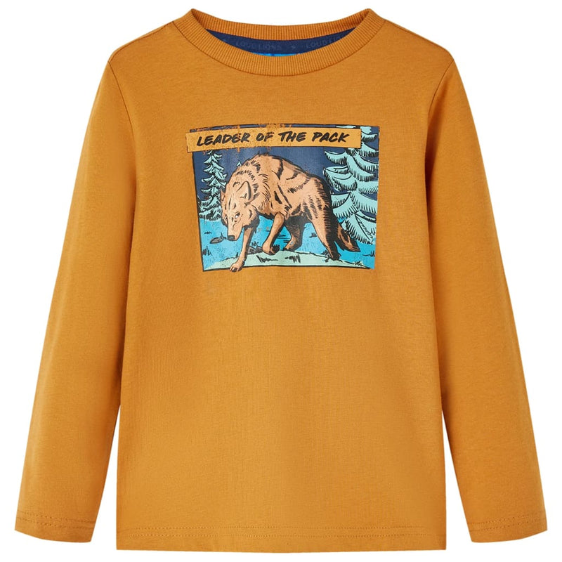 Load image into Gallery viewer, Vidaxl kindershirt met lange mouwen 104 donkerokerkleurig
