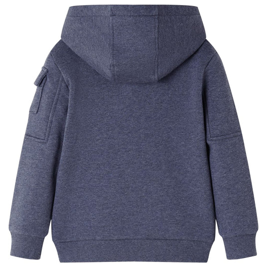 Vidaxl kindervest met capuchon en rits 104 gemêleerd donkerblauw