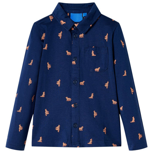 Vidaxl kindershirt 140 marineblauw