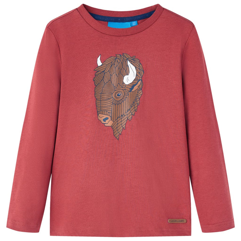 Load image into Gallery viewer, VidaXL Kindershirt met lange mouwen 128 roodbruin
