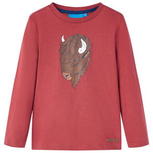 Vidaxl kindershirt met lange mouwen 140 roodbruin