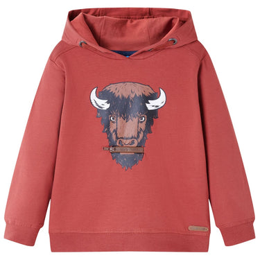 Vidaxl kindertrui met capuchon 104 roodbruin