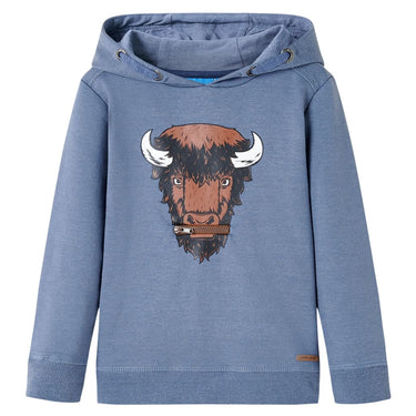 Vidaxl kindertrui met capuchon 140 gemêleerd blauw