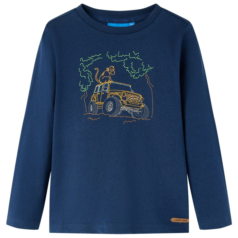 Load image into Gallery viewer, Vidaxl kindershirt met lange mouwen 92 marineblauw
