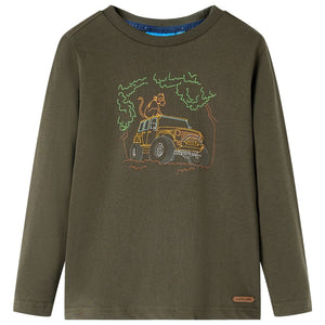 Vidaxl kindershirt met lange mouwen 128 kakikleurig