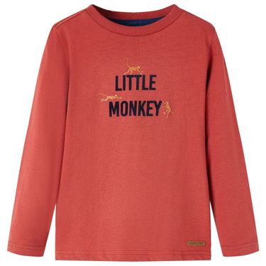 Vidaxl kindershirt met lange mouwen 92 roodbruin