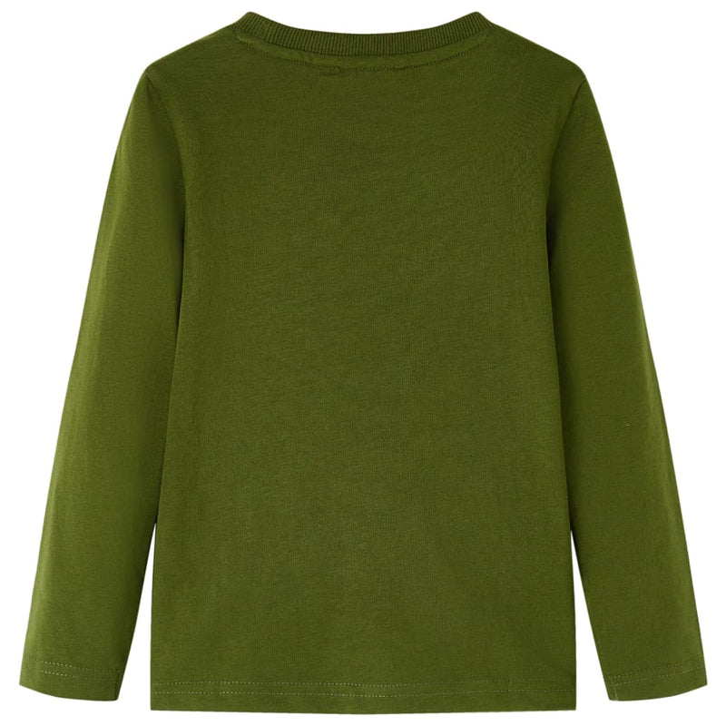 Afbeelding laden in galerijviewer, Vidaxl kindershirt met lange mouwen 104 donkerkakikleurig
