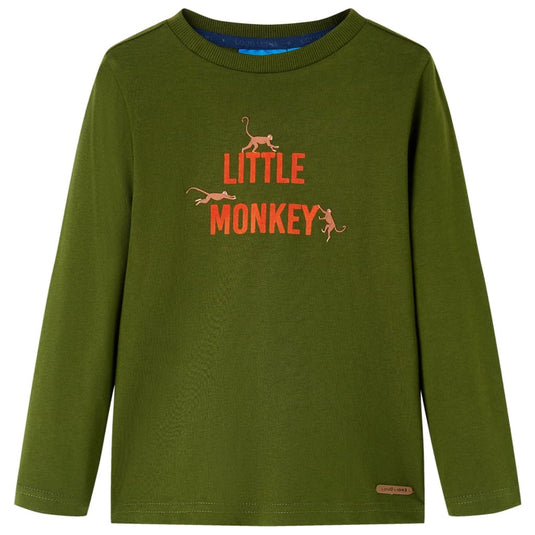 Vidaxl kindershirt met lange mouwen 140 donkerkakikleurig