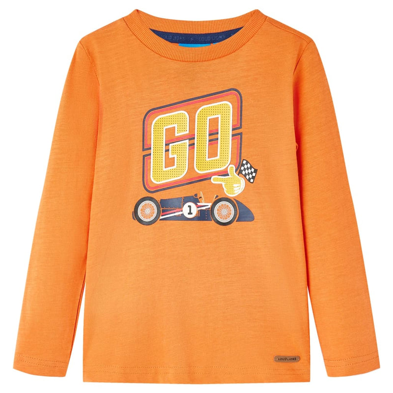 Load image into Gallery viewer, VidaXL Kindershirt met lange mouwen 128 donkeroranje
