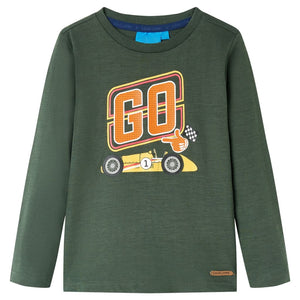 Vidaxl kindershirt met lange mouwen 128 donkergroen