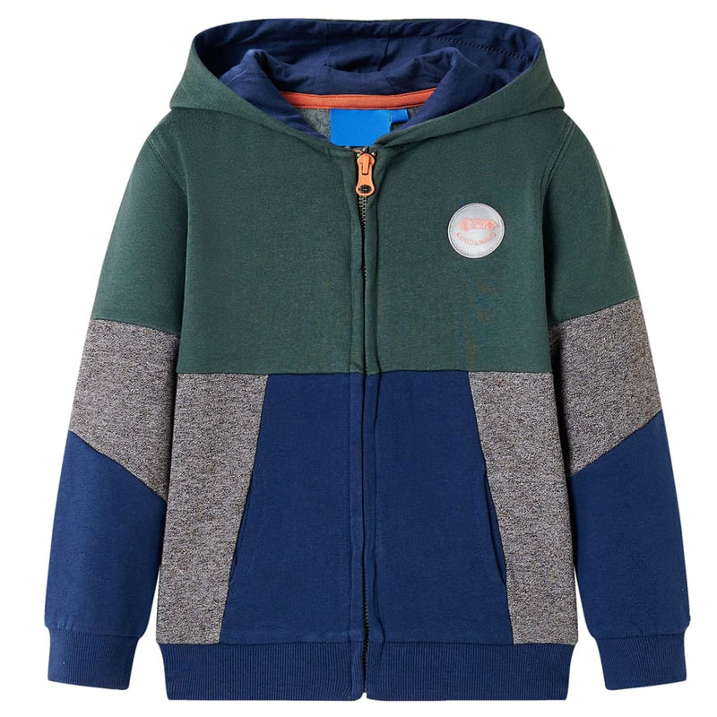 ギャラリービューアに画像をロードする, Vidaxl kindervest met capuchon en rits 92 donkergroen
