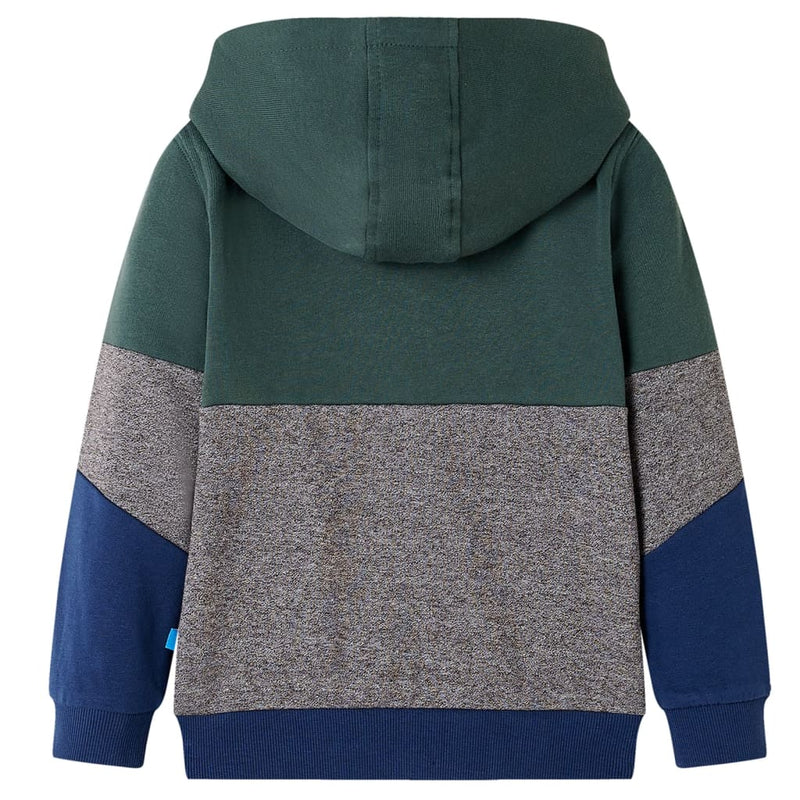 ギャラリービューアに画像をロードする, Vidaxl kindervest met capuchon en rits 92 donkergroen
