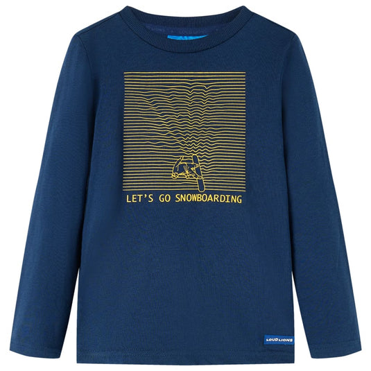 Vidaxl kindershirt met lange mouwen 128 marineblauw
